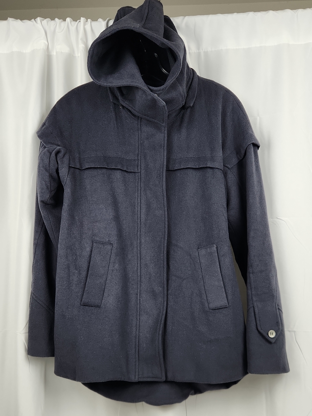 Emu-Austrailia Navy Hooded 100% Merino Wool Pea Coat